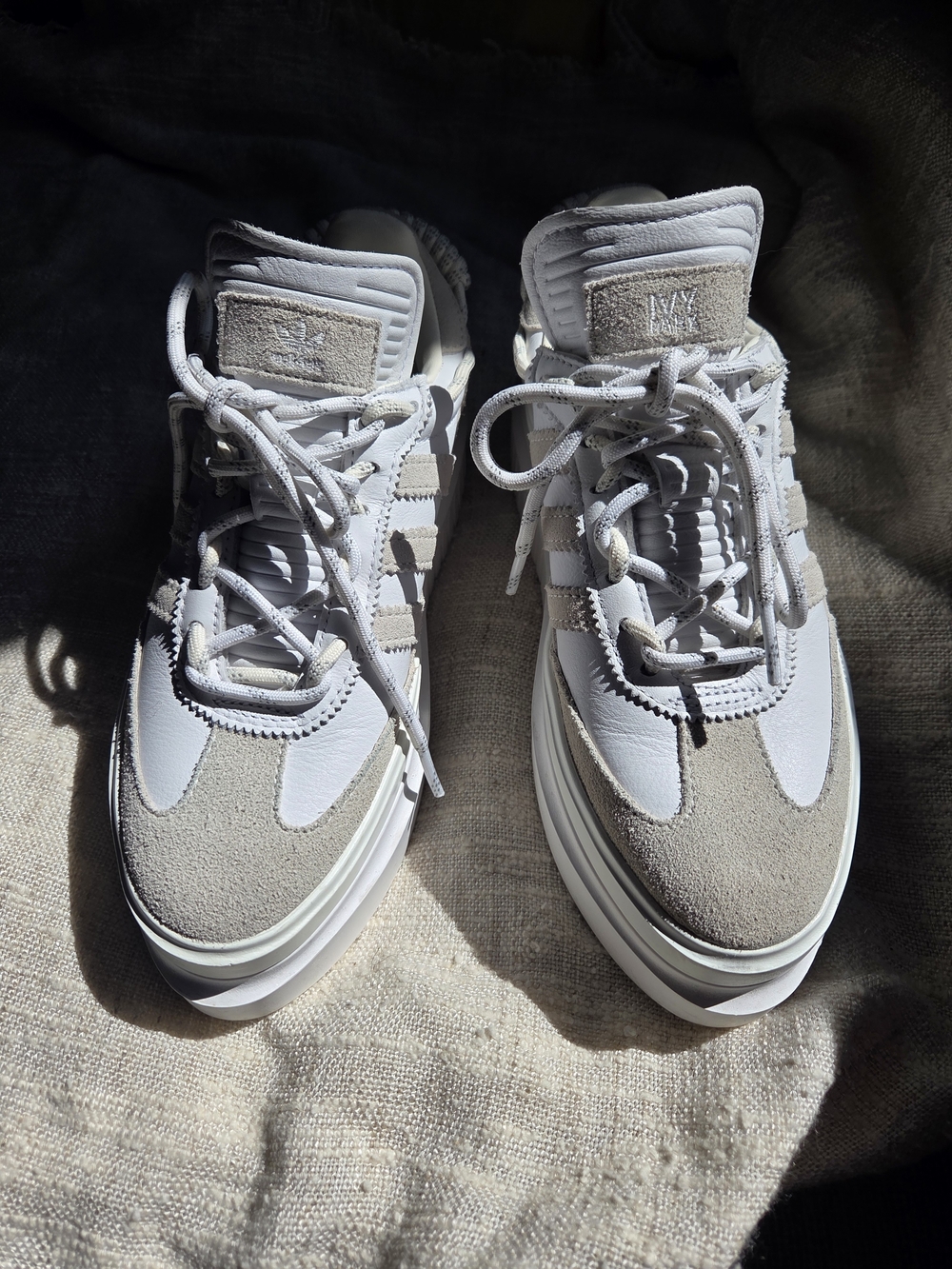IVY PARK x Adidas White Suede Platform Trainer